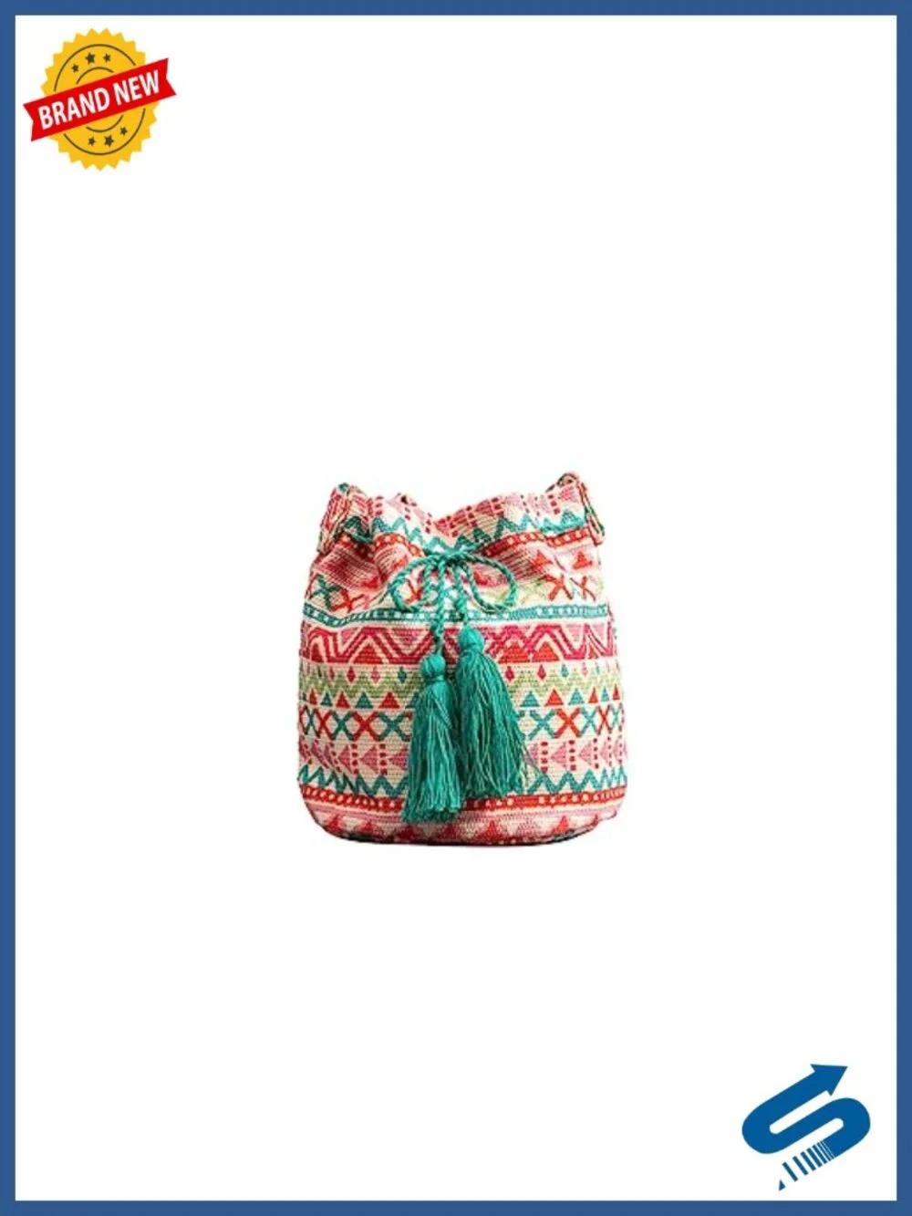 Canvas Tote Bag for Women, Bohemian Bucket Handbag with Tassels, Retro Shoulder